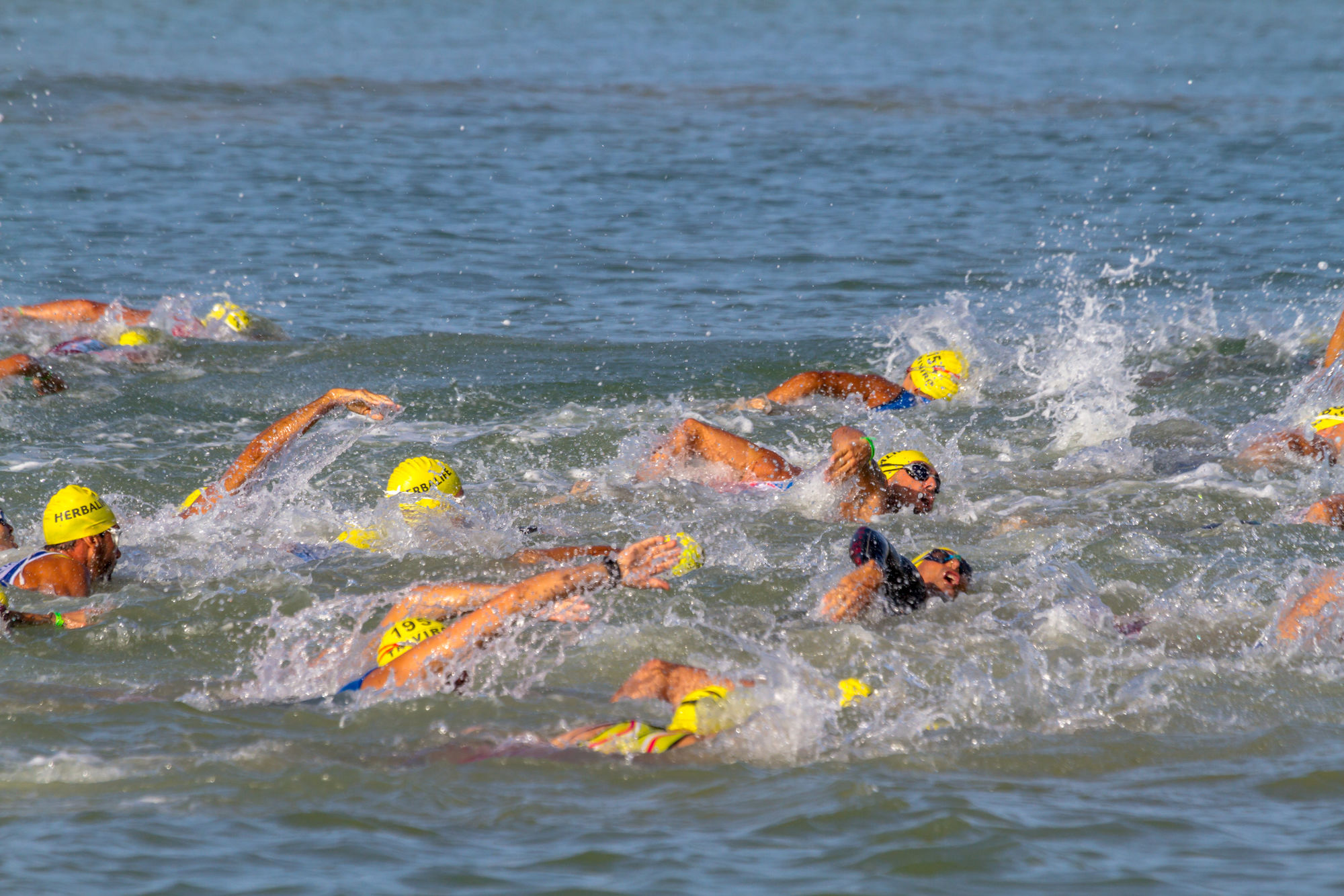 Rota Spain Sept 04 Unidentified Triathletes Participating On Xxi Triathlon Herbalife Villa De Rota On September 04 2016 In Rota Spain Xxi T
